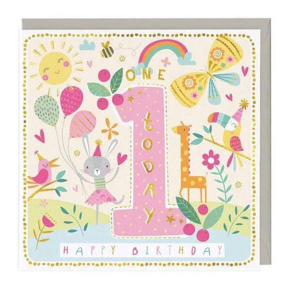 1 Today Sunny Party Happy Birthday Greetings Card