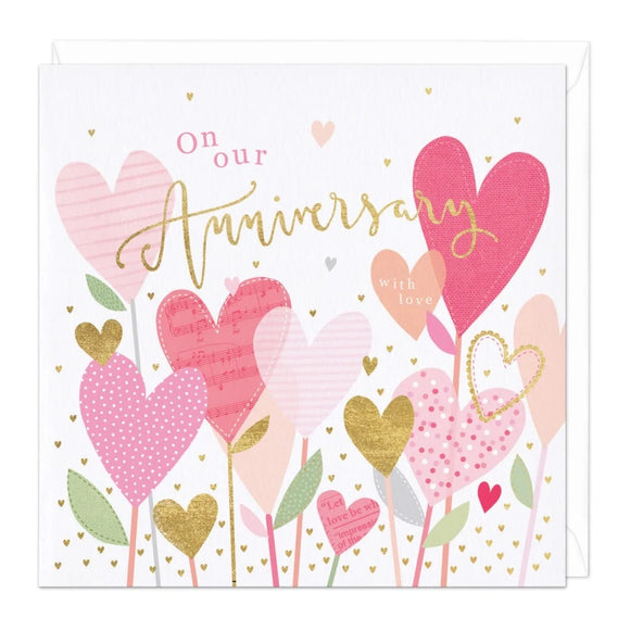 With Love On Our Anniversary Greetings Card