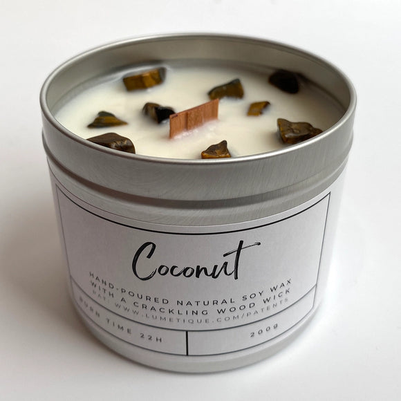 Aluminium Tin Scented Candle With Gemstones - Various