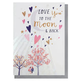 Love You To the Moon & Back | Romance Anniversary Card - By Louise Tiler