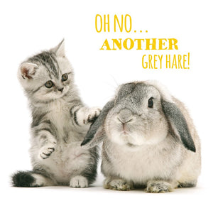 Pet Pawtrait Card - Grey Hares (Birthday Card) Sajaroo Gifts