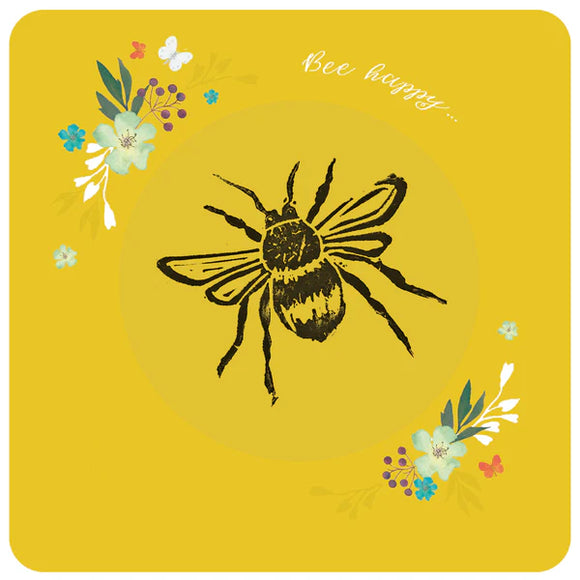 Brush & Ink Card Collection - Bee Happy - Large Greetings Card