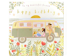 Whistlefish - Beautiful Friend Camper Van Birthday Greetings Card