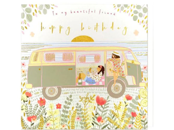 Whistlefish - Beautiful Friend Camper Van Birthday Greetings Card