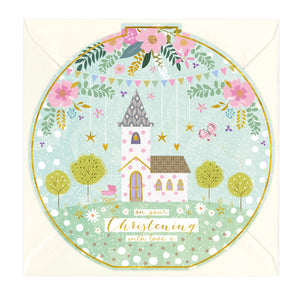 Whistlefish - With Love Round Christening Greetings Card