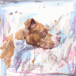 Whistlefish - American Bulldog Art Greetings Card