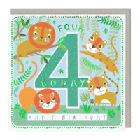 4 Today Cute Big Cats Birthday Card Sajaroo Gifts