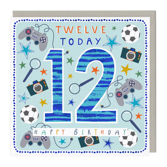 12 Today Fun Games Children's Birthday Card Sajaroo Gifts