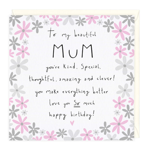 Whistlefish - Beautiful Kind Mum Birthday Greetings Card