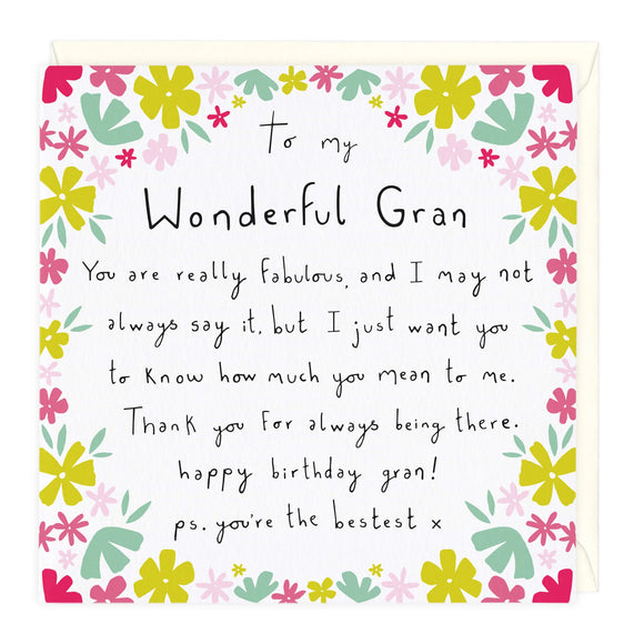 Whistlefish - To My Wonderful Gran Birthday Greetings Card