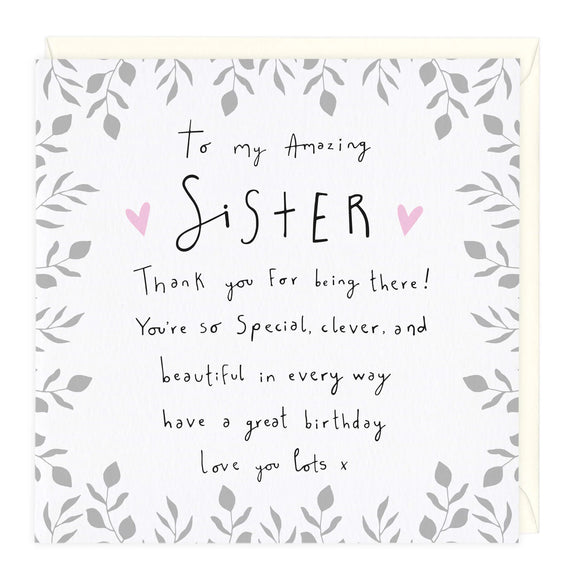 Whistlefish - To My Amazing Sister Birthday Greetings Card
