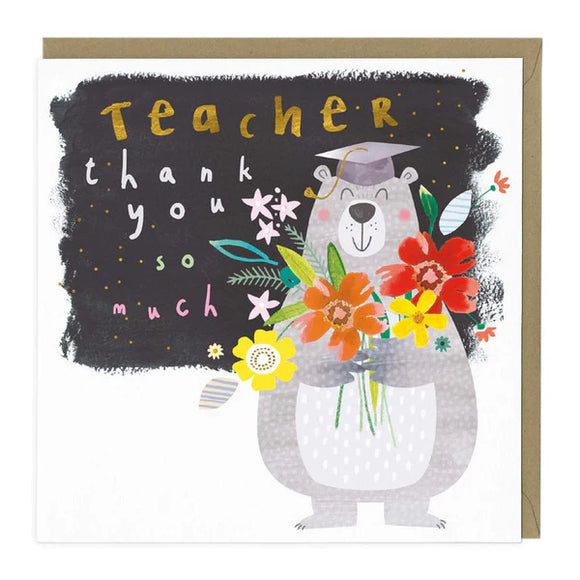 Whistlefish - Teacher Bear - Thank You So Much Greetings Card