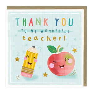 Whistlefish - Thank You To My Wonderful Teacher Greetings Card