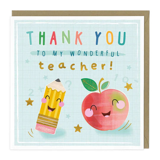 Whistlefish - Thank You To My Wonderful Teacher Greetings Card