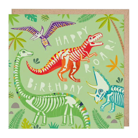 Whistlefish - Dinosaur Glow In The Dark Birthday Greetings Card