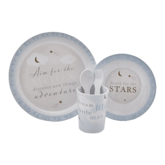 Bambino 5 Piece Melamine Dinner Set in Blue