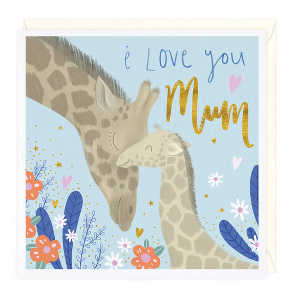Whistlefish - I Love You Mum Giraffes Greetings Card