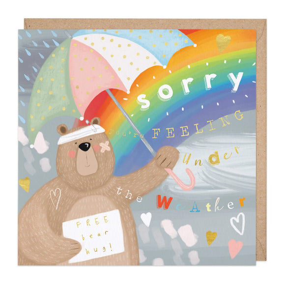 Whistlefish - Under The Weather Get Well Soon Greetings Card