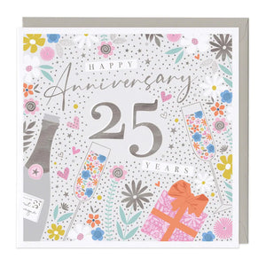 Happy 25 Years Anniversary Greetings Card