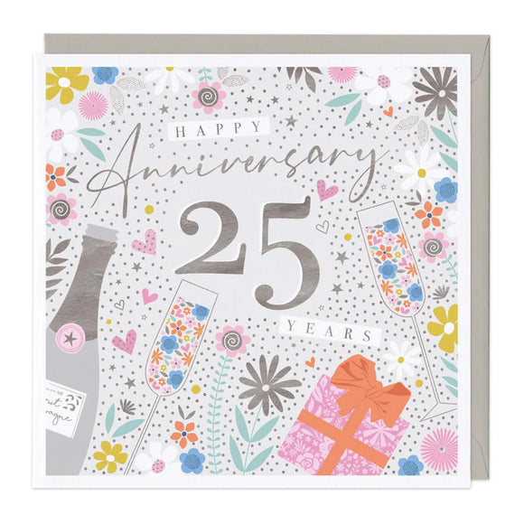 Happy 25 Years Anniversary Greetings Card