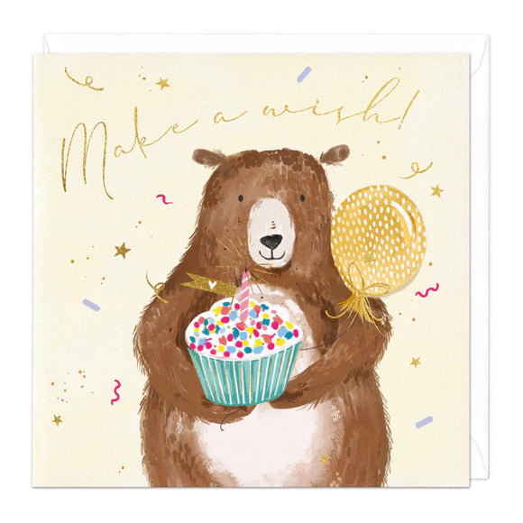 Make A Wish Bear Birthday Card Sajaroo Gifts