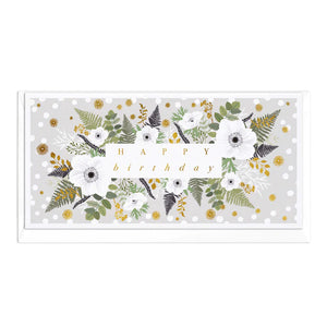 Poppies and Ferns Slim Birthday Card Sajaroo Gifts