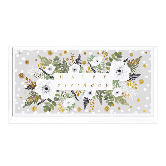 Poppies and Ferns Slim Birthday Card Sajaroo Gifts