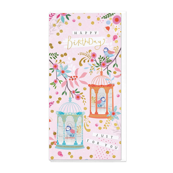 Whistlefish - Song Birds Slim Birthday Greetings Card