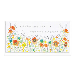 Whistlefish -  Petals Slim Birthday Greetings Card