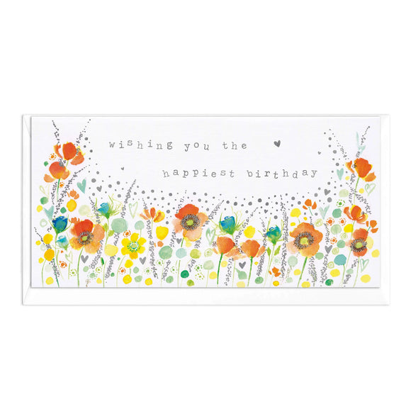 Whistlefish -  Petals Slim Birthday Greetings Card