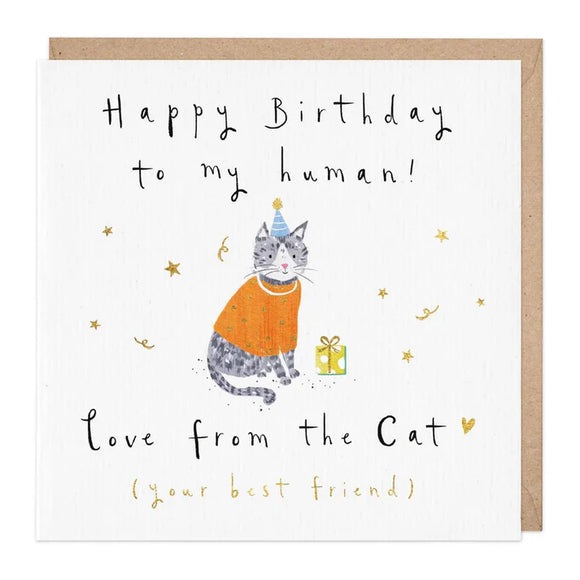Happy Birthday To My Human From The Cat Greetings Card