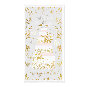 Whistlefish - Mr & Mrs Wedding Slim Greetings Card