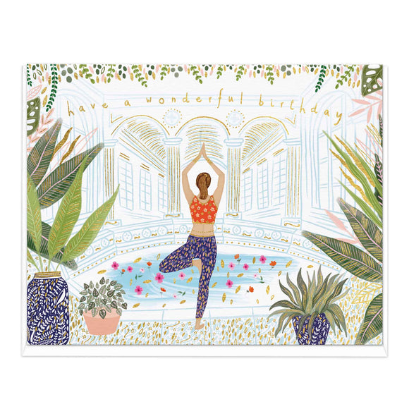Whistlefish - Yoga Have A Wonderful Birthday Large Greetings Card