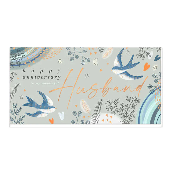 Bird Husband Anniversary Card Sajaroo Gifts