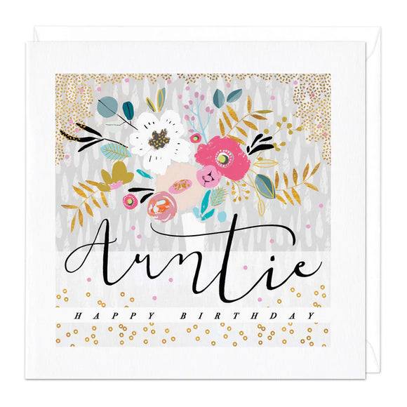 Auntie Flower Bunch Birthday Card Sajaroo Gifts