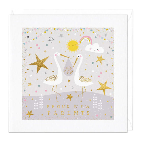 Stork Proud New Parents Card Sajaroo Gifts