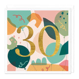 Whistlefish -  Balloons Milestone Birthday Greetings Card With Gold Foil