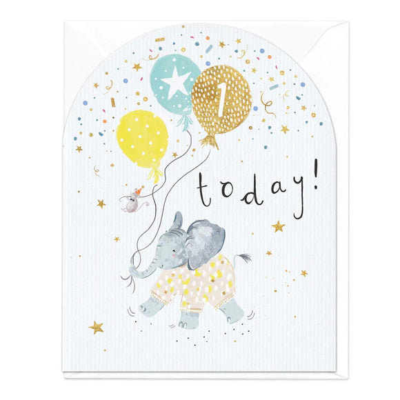 1 Today Elephant Birthday Card Sajaroo Gifts