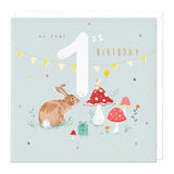 Woodland Animals 1st Birthday Card Sajaroo Gifts