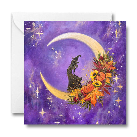 Autumn Witch Greeting Card Sajaroo Gifts
