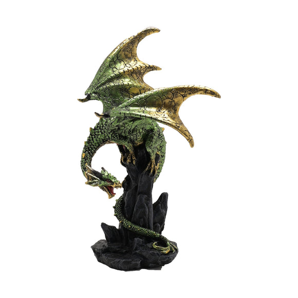 GREEN DRAGON ON ROCKS FIGURINE Sajaroo Gifts