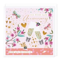 Our First Date Anniversary Greetings Card