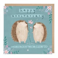 Hedgehog Happy Anniversary I'm So Lucky To Have You Greetings Card