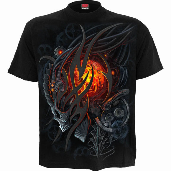 SPIRAL STEAMPUNK SKULL - T-Shirt Black