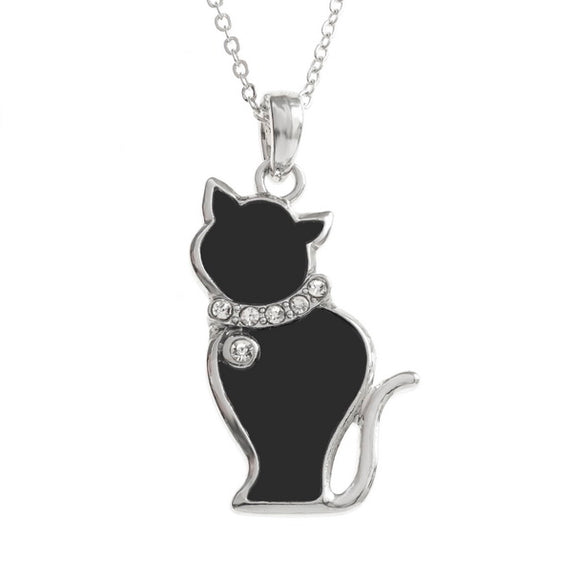 Black cat necklace
