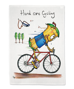 Hard Core Cycling Tea Towel