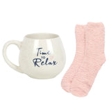 Time To Relax Large Mug & Fluffy Sock Set