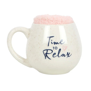 Time To Relax Large Mug & Fluffy Sock Set