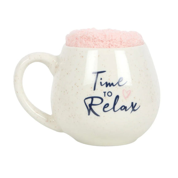Time To Relax Large Mug & Fluffy Sock Set