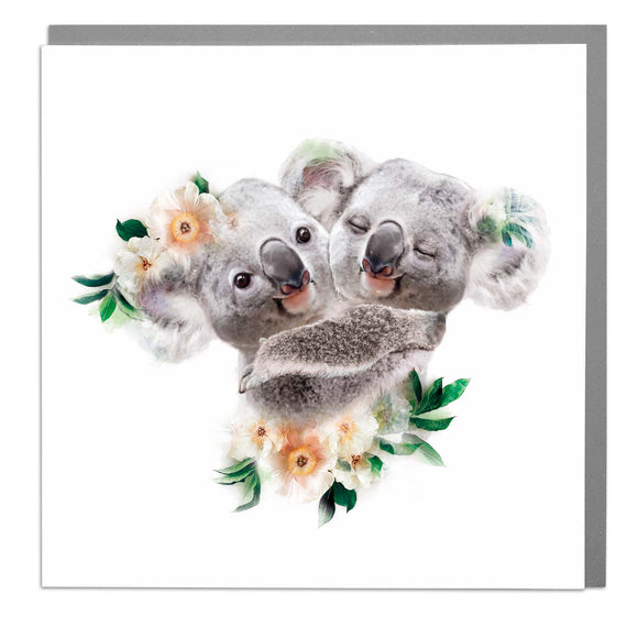 Lola Design - Hugging Koalas Blank Art Greeting Card